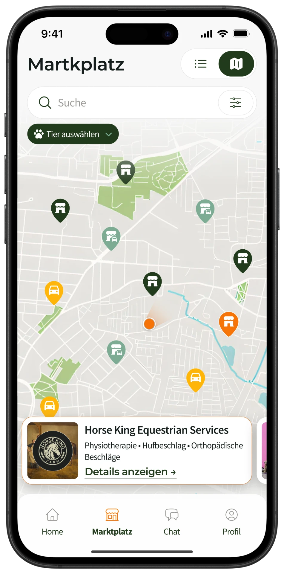 Screenshot der PetPlanner-App (Ansicht 2)